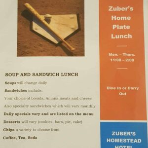 Zuber's Home Plate lunch poster